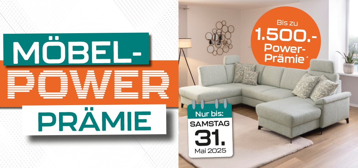 Polster-Power-Prämien bei Möbel Strobel in Göppingen! Nur bis zum 31. Mai!