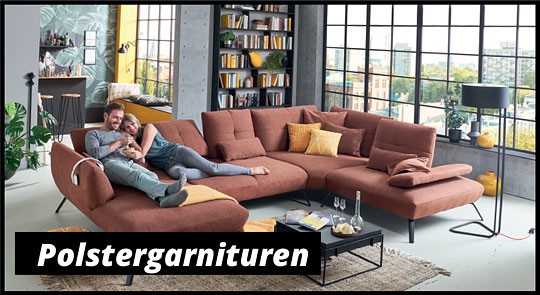 Große Auswahl an Polstergarnituren und Sofas